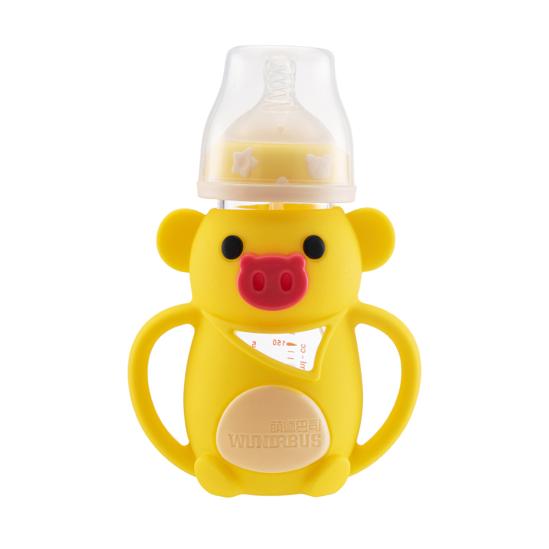 萌德巴司笨笨猪玻璃奶瓶